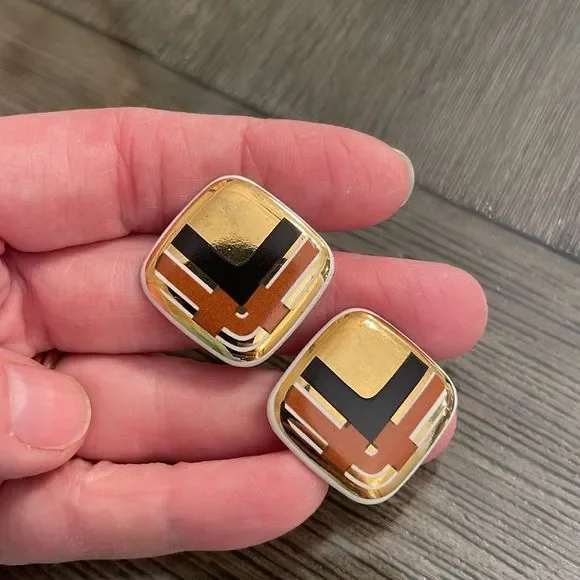 Vintage Avon 1987 “Porcelain Expressions” Diamond Shaped with Brown & Black - Picture 9 of 16